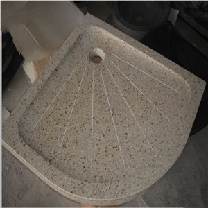 Sunny Yellow Shower Tray, Sunny Yellow Beige Marble Shower Tray