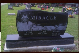 Nero Assoluto India Granite Tombstone, Absolute India Black Granite