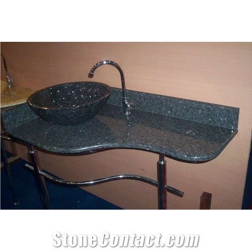 Blue Pearl Grantie Vanity Top with Sink, Pearl Blue Granite Vanity Top