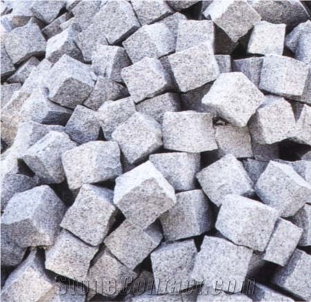 G603 Granite Cobblestone, Paving Stone, G603 White Granite Paving Stone