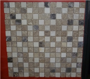 Light Emperador Stone Mosaic, Mosaic Tile, Light Empeardor Brown Marble Mosaic