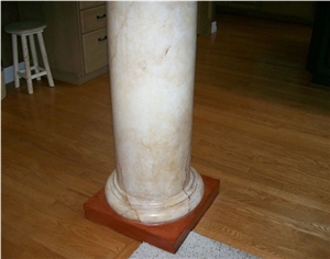 Marble Pillars,Beige Marble Column Base