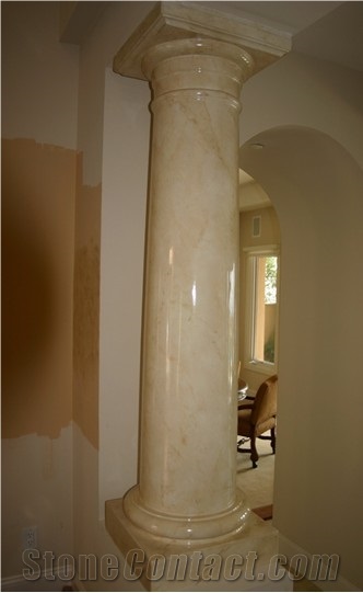 Marble Column, Column Beige Marble