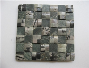 Mosaic Bathroom Floor Tile,Mosaic Floor, Hua an Jade Green Marble Mosaic