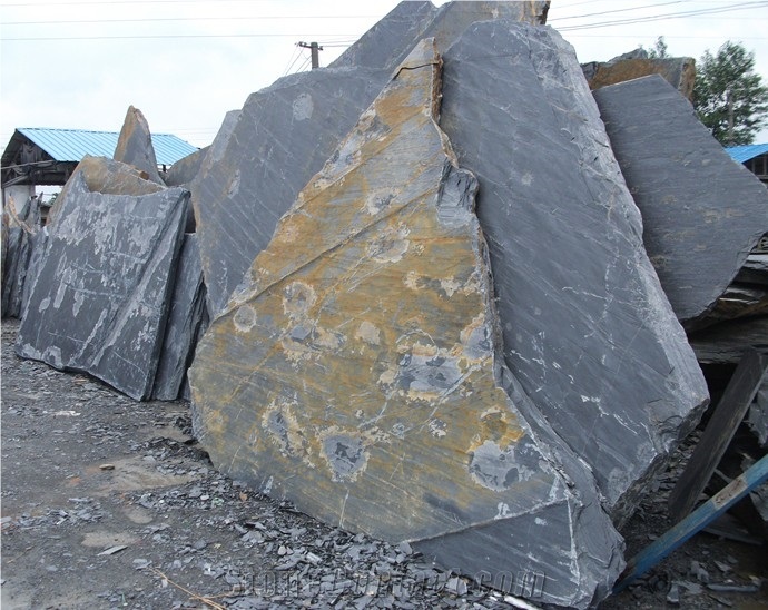 Eco-friend Slate Stone Slate Tile Flooring Slate, China Black Slate