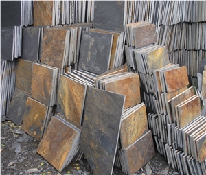 Natural Slate Paving Stone Flooring, China Black Slate Slabs & Tiles