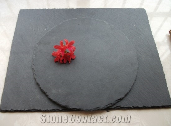 Top Grade Restaurant Dinnerware Slate Plate Slate, Black Slate Plate