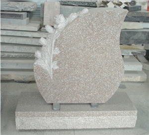 European Style Granite Headstone/Gravestone, Pink Granite Gravestone