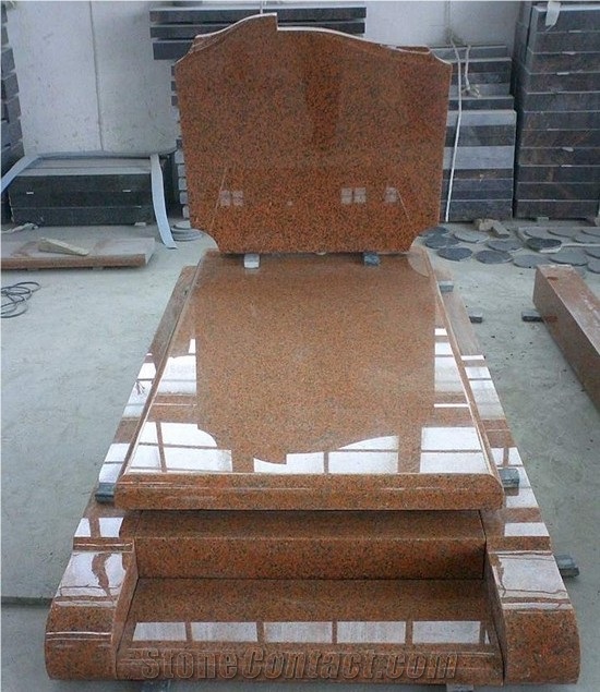 European Style Granite Monument/Tombstone, Red Granite Tombstone