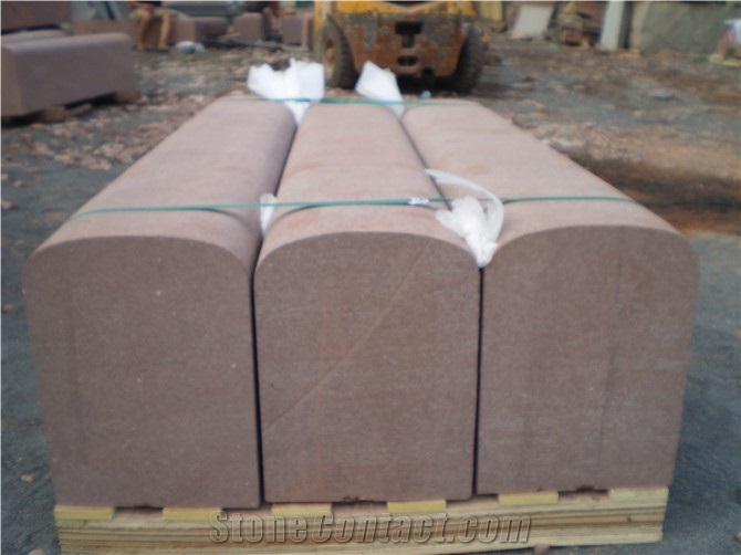 Burgandy Red Sandstone Kerbstone