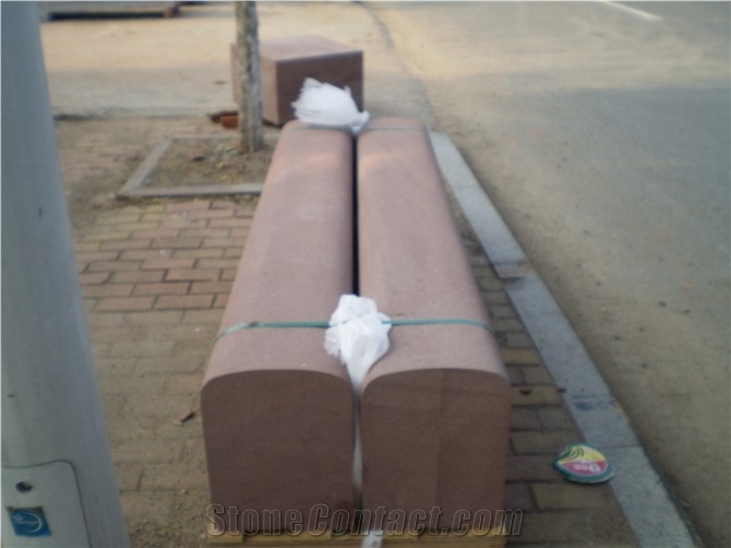 Burgandy Red Sandstone Kerbstone