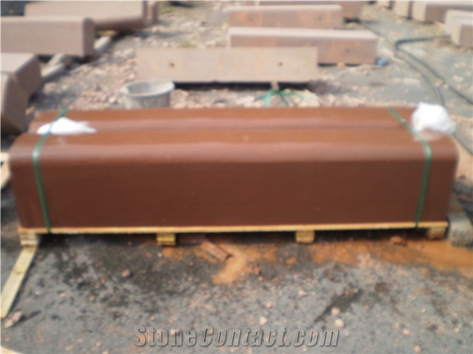 Burgandy Red Sandstone Kerbstone