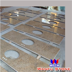 Granite Bathroom Vanity Top for Sale, G682 Golden Yellow Granite Bathroom Vanity Top
