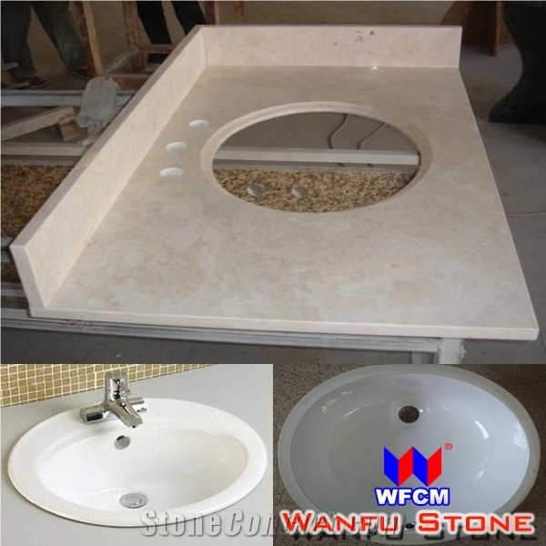 Granite Bathroom Vanity Top for Sale, G682 Golden Yellow Granite Bathroom Vanity Top