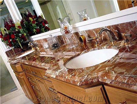 Red Marble Vanity Top