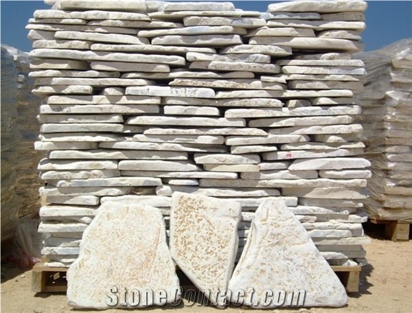 Natural Washed Stone Random Flagstone, Gjurasi Beige Limestone