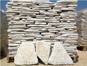 Natural Washed Stone Random Flagstone, Gjurasi Beige Limestone