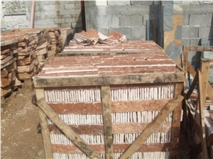 Standard Strip Cut (1.5-9cm) with Natural Surface, Red Limestone Building, Walling