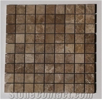 Dark Emperador Mosaic Tiles, Emperador Dark Brown Marble