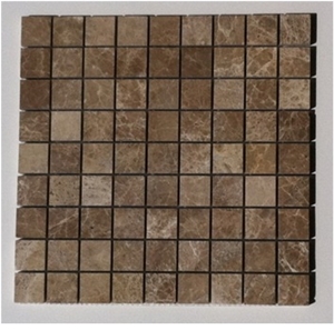 Dark Emperador Mosaic Tiles, Emperador Dark Brown Marble
