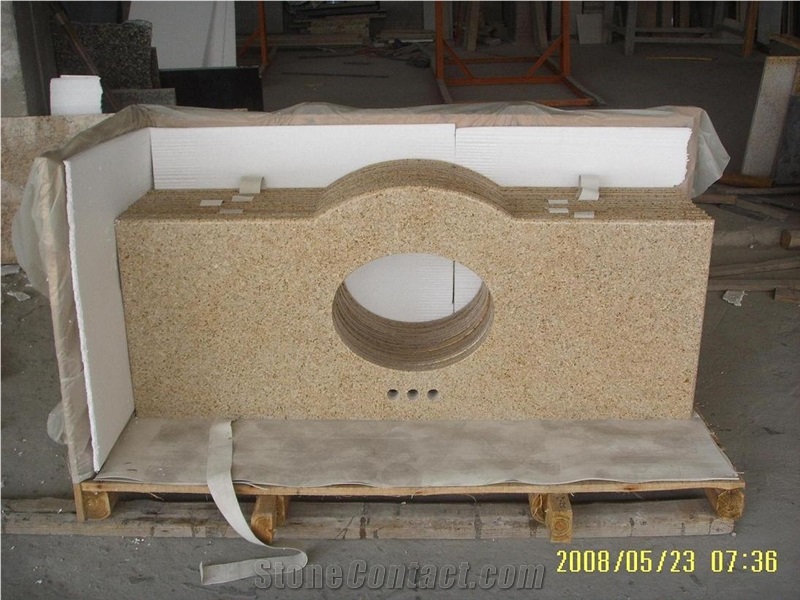 Bathroom Granite Vanity Top, Yellow Granite Vanity Top