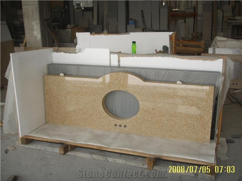 Yellow Granite Bathroom Vanity Top