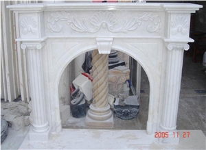 Guangxi White Marble Fireplace Mantel Guangxi White Marble Fireplace Mantel