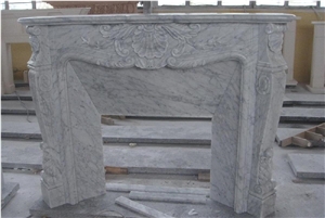 Grey Marble Fireplace Mantel