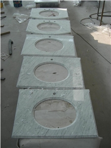 Marble Vanity Top for Bathroom, White Marble Vanity Top