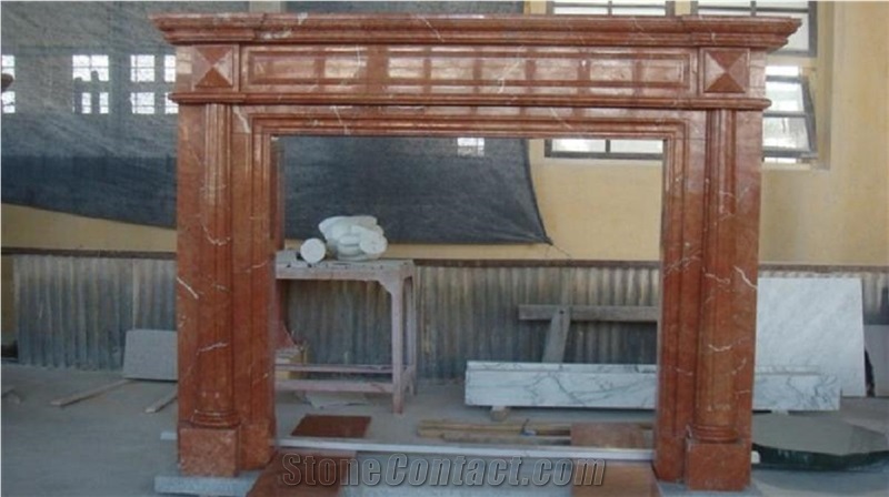 Red Marble Fireplace