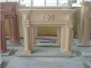 Stone Marble Fireplace Mantels, Yellow Marble Fireplace Mantels