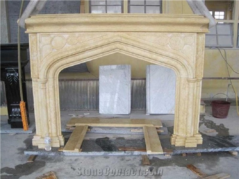 Yellow Sandstone Fireplace
