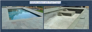 Blue Stone Multiple Pattern with Pool Coping, New York Bluestone Grey Blue Stone