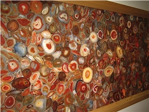 Red Agate Semiprecious Stone Wall Tiles