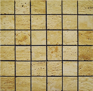 Mosaic 012, Yellow Travertine Mosaic
