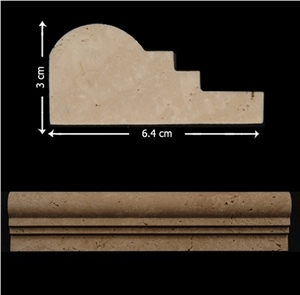 Noce Travertine Moulding, Brown Travertine Moulding