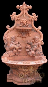 Red Marble Wall Mounted Fountain