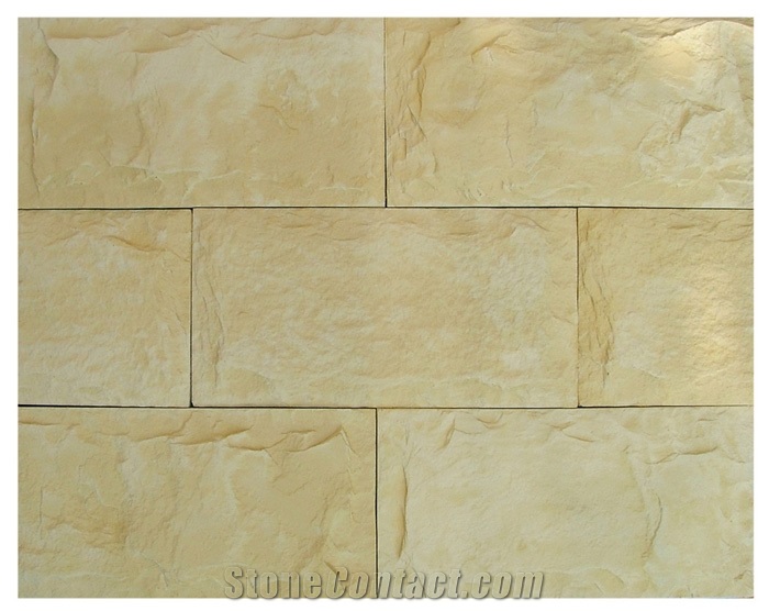 Mushroom Stone Wall Tiles, Beige Sandstone Mushroom Stone