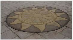 Aztec Sun Circle Pavement, Jabal Tuwayq Stone Beige Limestone
