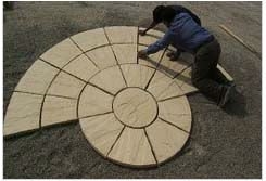 Landscaping Rotunda Circle Patio, Beige Sandstone Patio