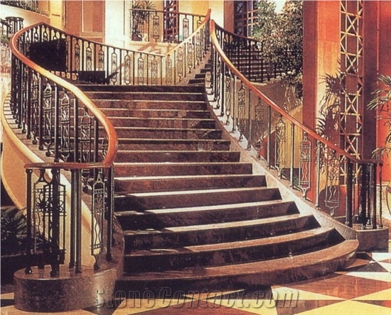 Fantasia Salmon - Rosso Tigrato Stairs, Rosa Dalva ,Rosa Tigrato ,Rose Dalva ,Rosso Dalva Red Granite