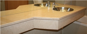 Moleanos Crema - Creme Moleanos Vanity Top, Moleanos Beige Limestone Vanity Top