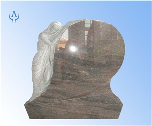 Angel Craving Tombstone, Himalaya Blue Granite