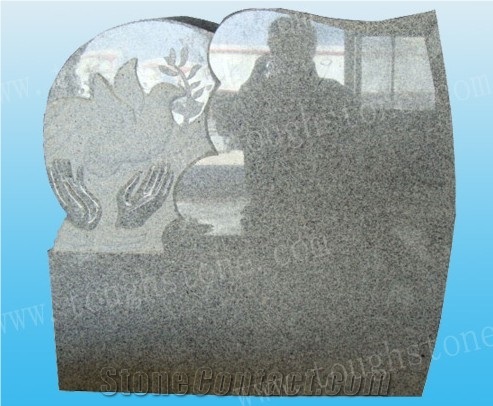 GREY EUROPEAN TOMBSTONE DESIGN, STONE Grey Granite Tombstone Design