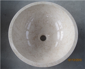 Egypt Beige Stone Basin,Wash Basin, Egypt Beige Marble Wash Basin
