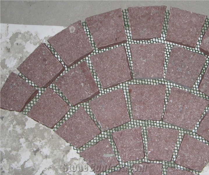 China Cheap Dayang Red Granite Cube Paving Stone