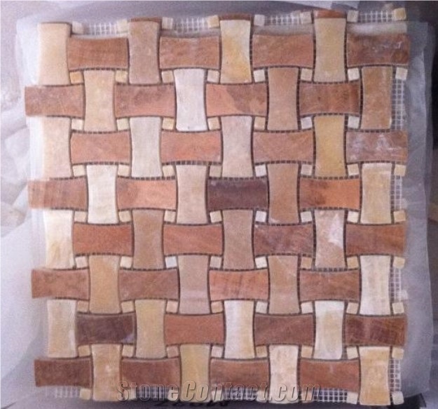 Basket Wave Marble Mosaic