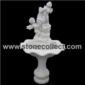 Stone Fountain with Hand Carved Sculpture
