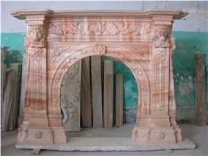Botchino Pink Marble Fireplace Botchino Pink Marble Fireplace