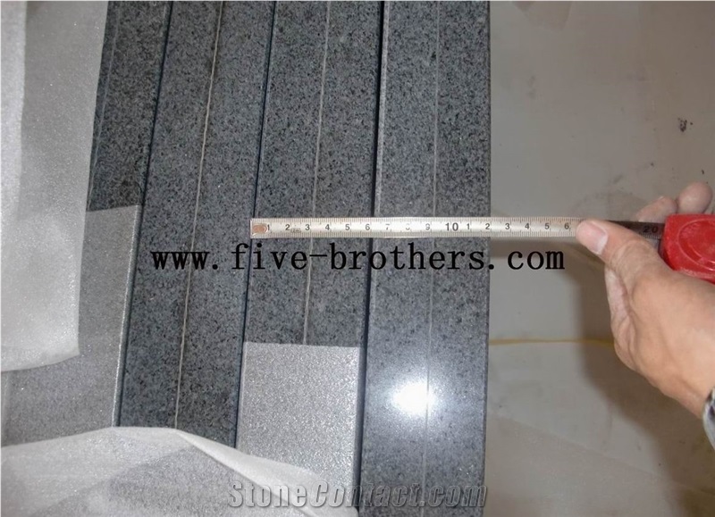 G654 Dark Grey Double Steps, Black Granite Double Stairs